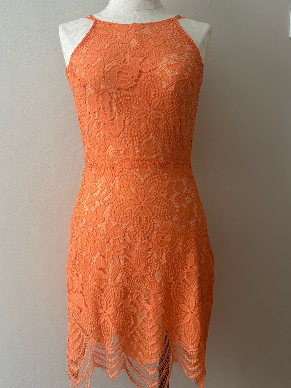 For Love & Lemons coral lace dress (m)